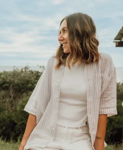 Women Golden Breed Shirts-Bailey Shirt | Off White Stripe