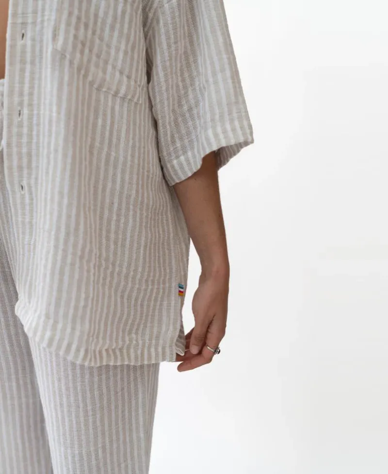 Women Golden Breed Shirts-Bailey Shirt | Off White Stripe