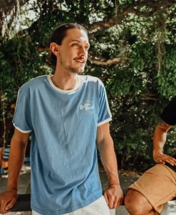 Golden Breed Tees-Break Ringer Tee | Azure Blue