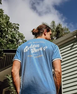 Golden Breed Tees-Break Ringer Tee | Azure Blue