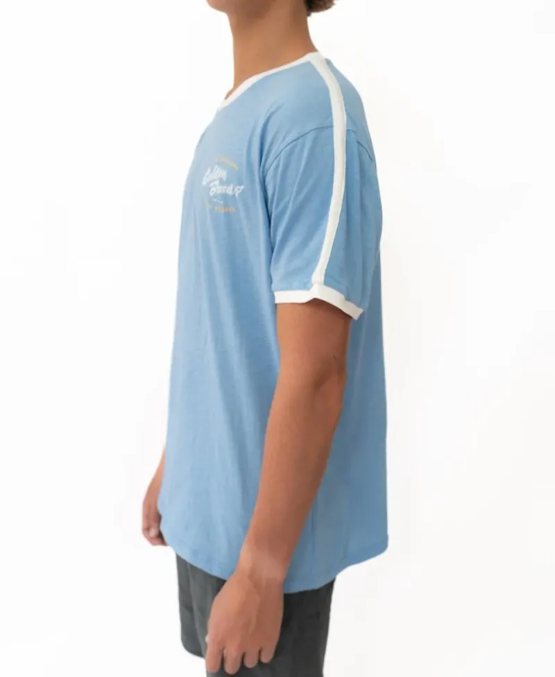 Golden Breed Tees-Break Ringer Tee | Azure Blue