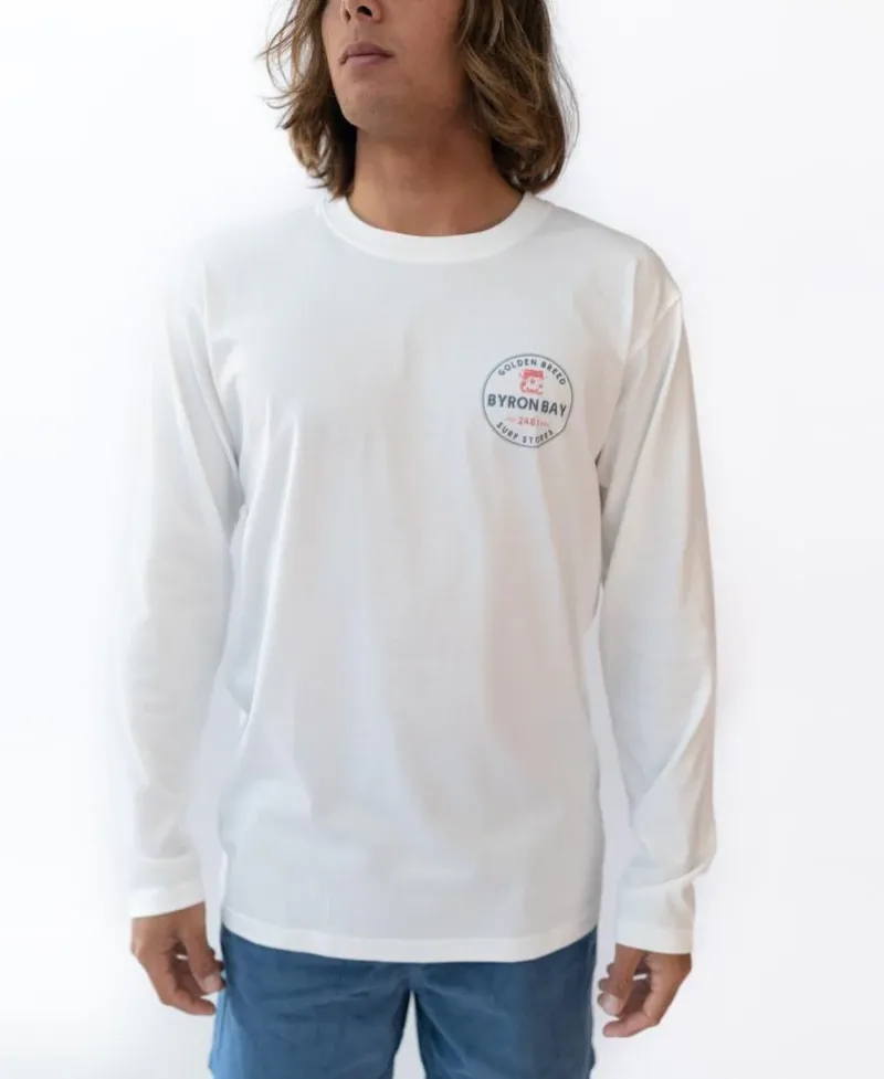 Golden Breed Long Sleeve Tees-Byron LS Kombi Tee | Off White
