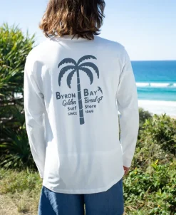 Golden Breed Long Sleeve Tees-Byron LS Palm Loco | Off White