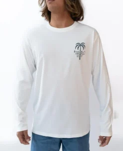 Golden Breed Long Sleeve Tees-Byron LS Palm Loco | Off White