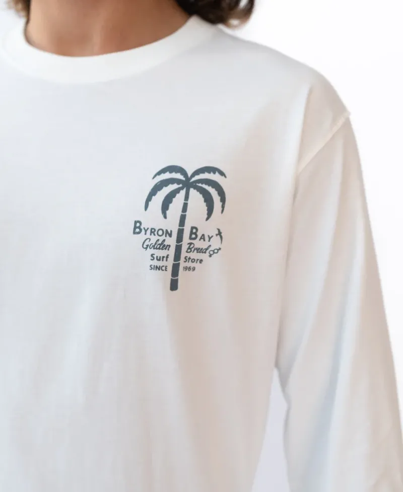 Golden Breed Long Sleeve Tees-Byron LS Palm Loco | Off White