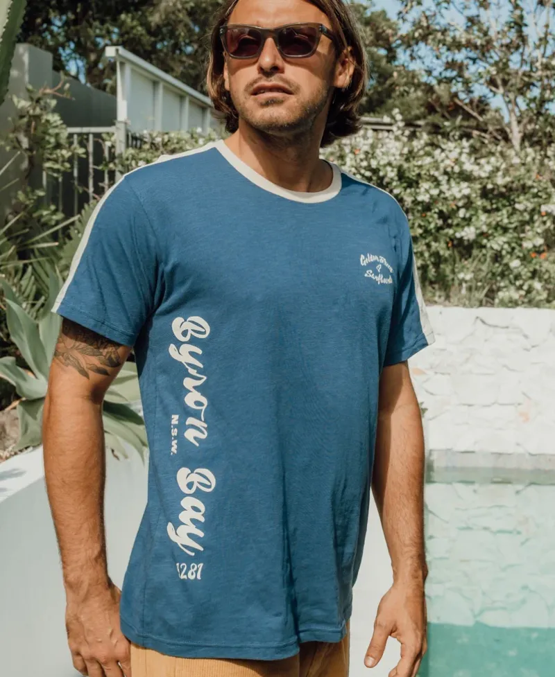 Golden Breed Tees-Byron Willis Tee | Dusty Blue