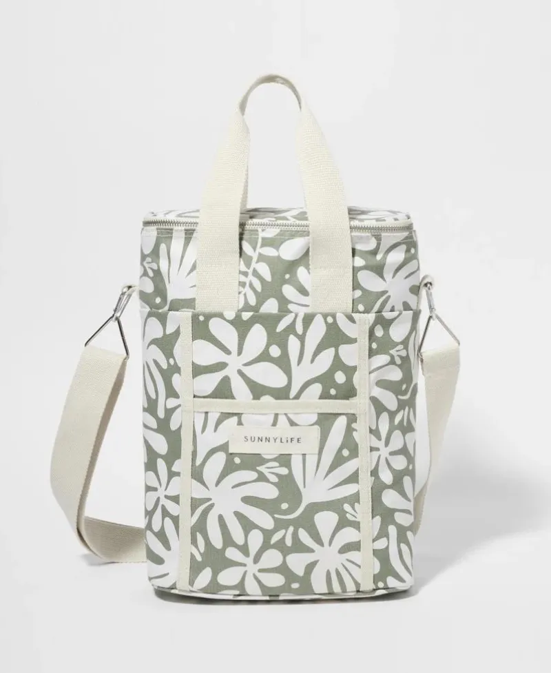 Golden Breed Sunny Life-Canvas Drinks Cooler Bag The Vacay | Olive