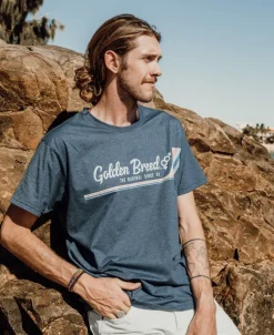 Golden Breed Tees-Deluxe Retro Surf Tee | Navy Marle