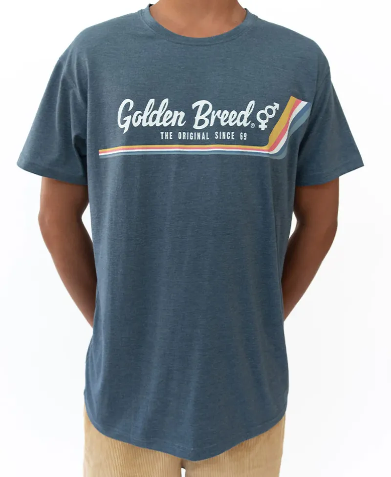 Golden Breed Tees-Deluxe Retro Surf Tee | Navy Marle