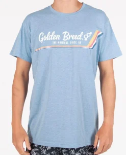 Golden Breed Tees-Deluxe Retro Surf Tee | Sea Blue Marle