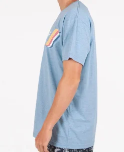 Golden Breed Tees-Deluxe Retro Surf Tee | Sea Blue Marle