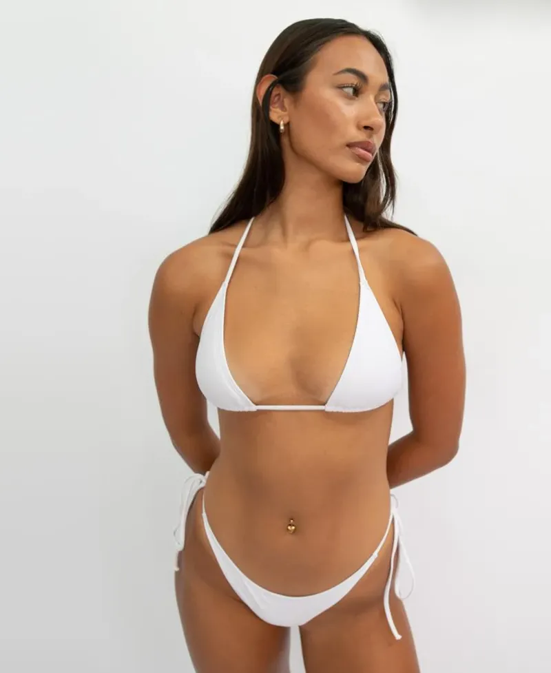 Women Golden Breed Swim-Ella Triangle Top | White Textured