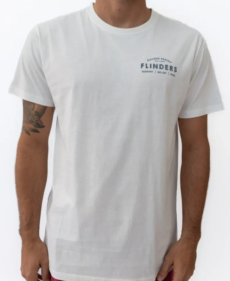 Golden Breed Tees-Flinders Old School Tee | Off White