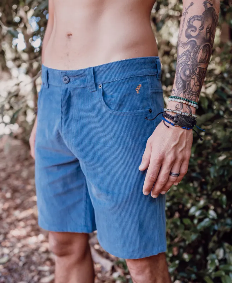 Golden Breed Floyd Walkshorts|Shorts-Floyd Cord Walkshort | Dusty Blue