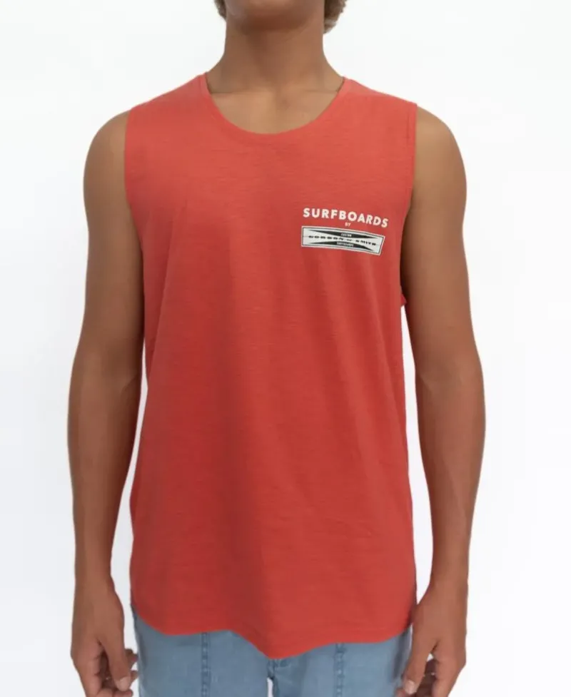 Golden Breed Muscle Tank-G&S Corp Muscle | Wash Red