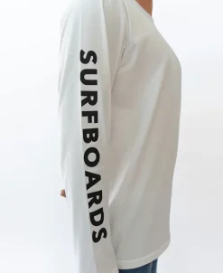 Golden Breed Long Sleeve Tees-G&S Surfboard Comp LS Tee | Off White