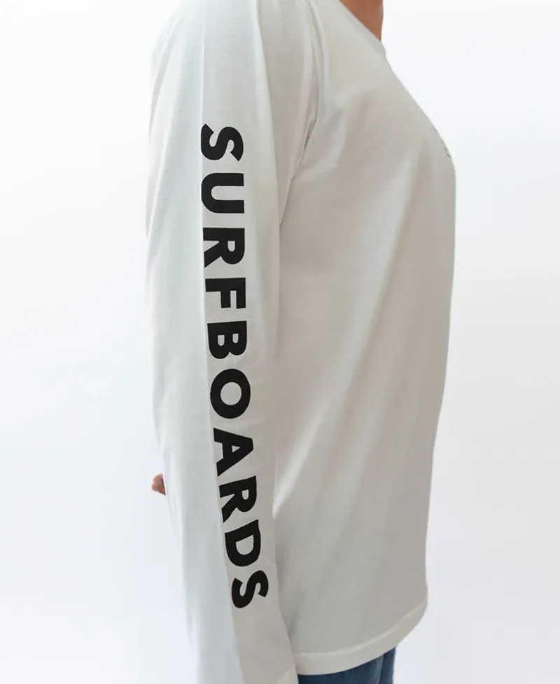Golden Breed Long Sleeve Tees-G&S Surfboard Comp LS Tee | Off White
