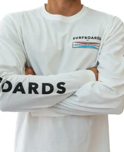 Golden Breed Long Sleeve Tees-G&S Surfboard Comp LS Tee | Off White