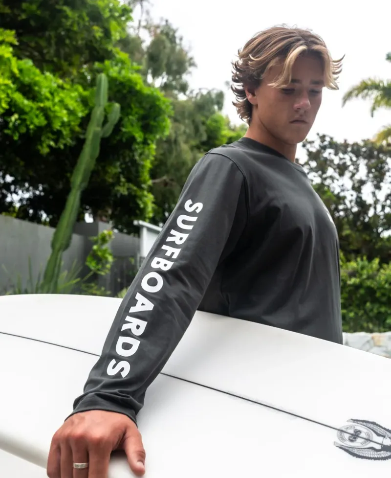 Golden Breed Long Sleeve Tees-G&S Surfboards Comp LS Tee | Wash Black
