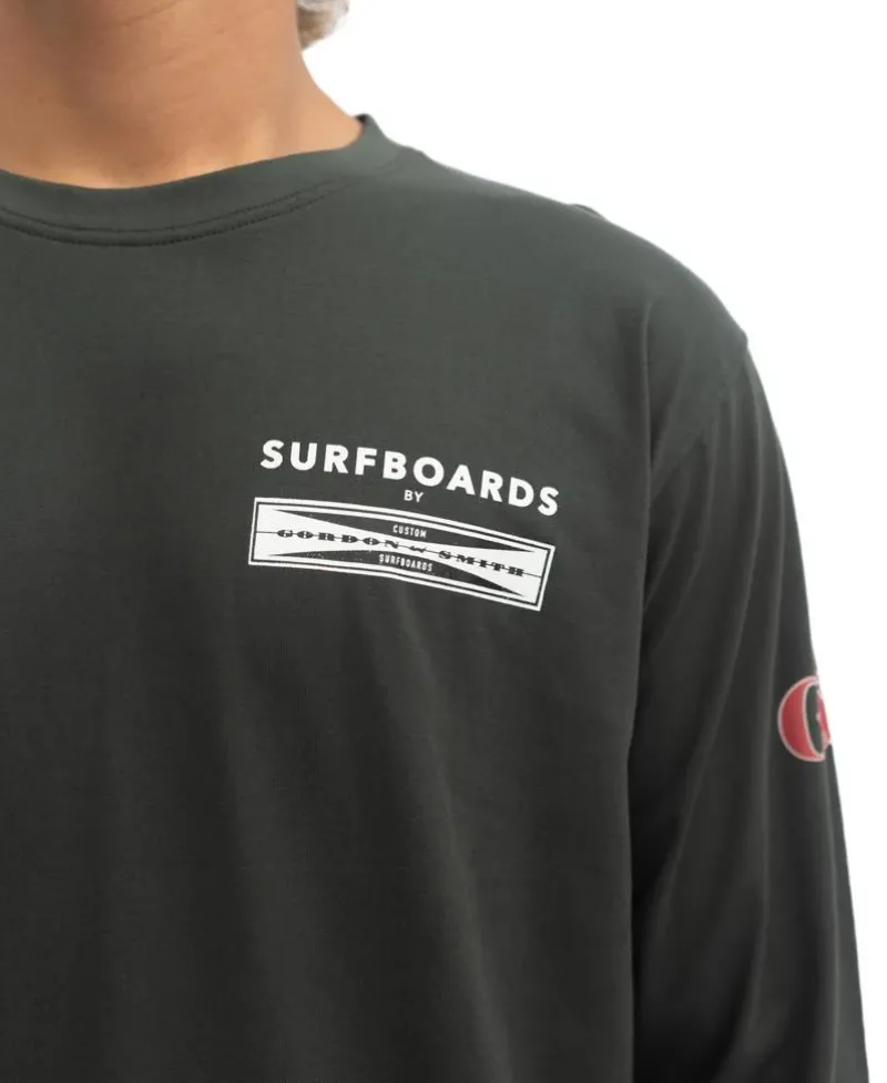Golden Breed Long Sleeve Tees-G&S Surfboards Comp LS Tee | Wash Black