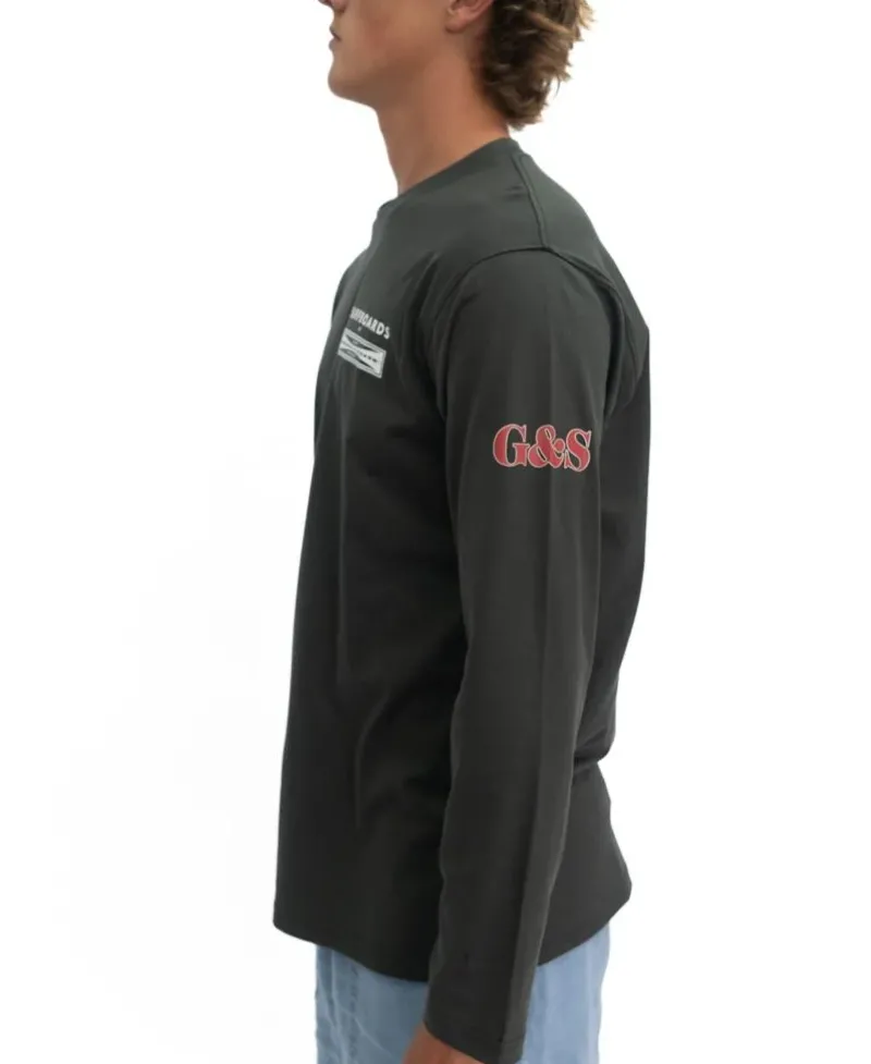 Golden Breed Long Sleeve Tees-G&S Surfboards Comp LS Tee | Wash Black