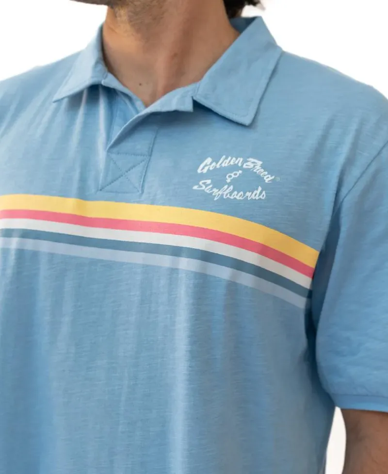 Golden Breed Polo Tops-GoJo Polo | Azure Blue