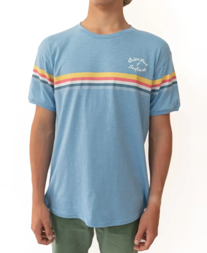 Golden Breed Tees-GoJo Ringer Tee | Azure Blue