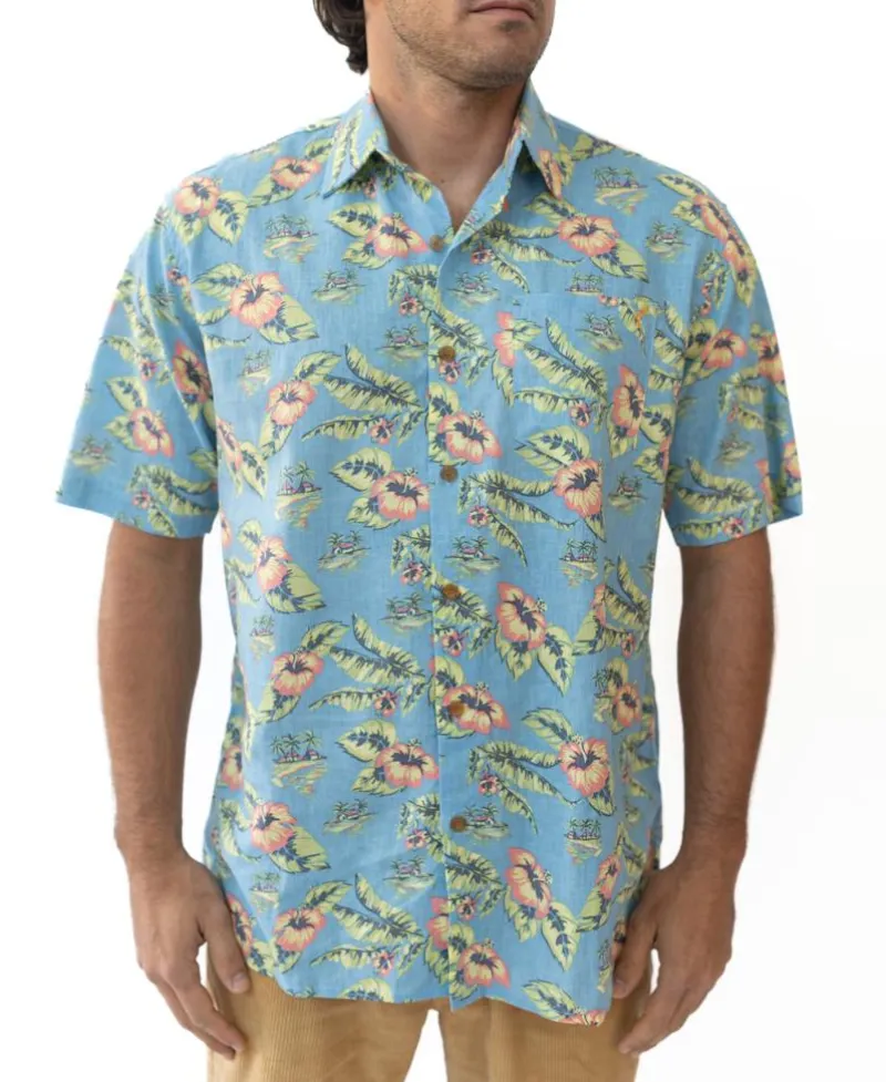 Golden Breed Hawaiian Shirts|Shirts-Howe Shirt | Azure Blue