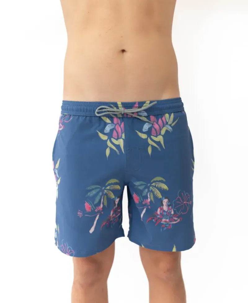 Golden Breed Boardies-Hula Elastic Waist Boardie | Denim