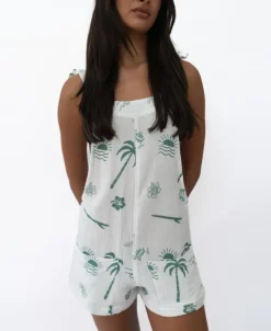 Women Golden Breed Playsuits & Jumpsuits-Jasmine Playsuit | Tattoo Print