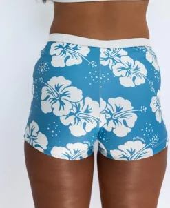 Women Golden Breed Swim-Jo Jo Short | Hibiscus Azure / Off White