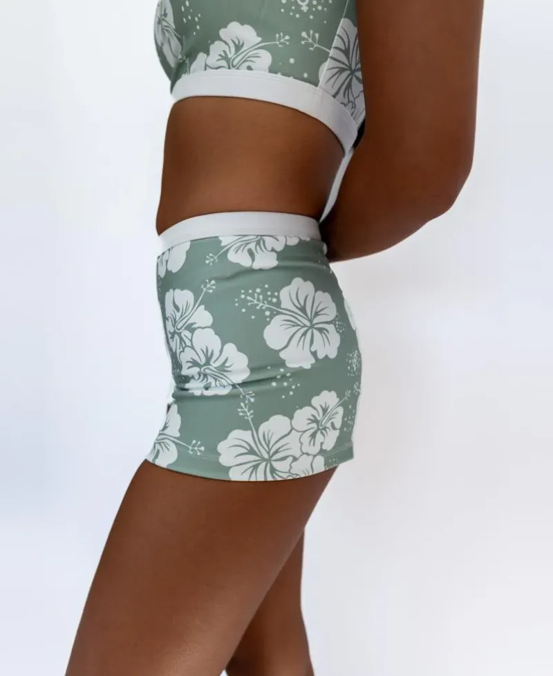 Women Golden Breed Swim-Jo Jo Short | Hibiscus Moss / Off White