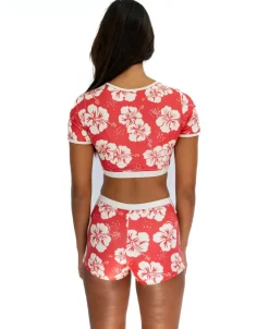 Women Golden Breed Swim-Jo Jo Short | Hibiscus Wash Red / Beige