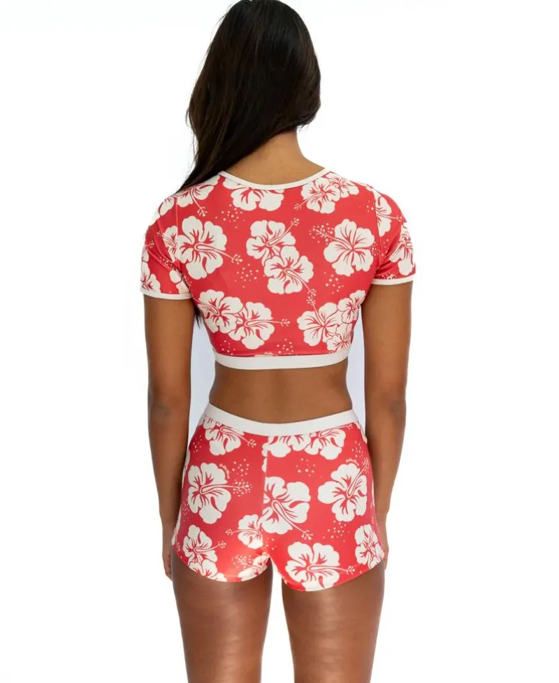 Women Golden Breed Swim-Jo Jo Short | Hibiscus Wash Red / Beige