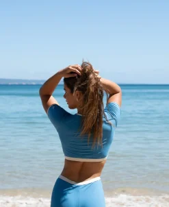 Women Golden Breed Swim-Jo Jo Short Retro | Azure / Off White