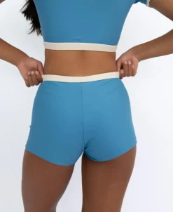 Women Golden Breed Swim-Jo Jo Short Retro | Azure / Off White
