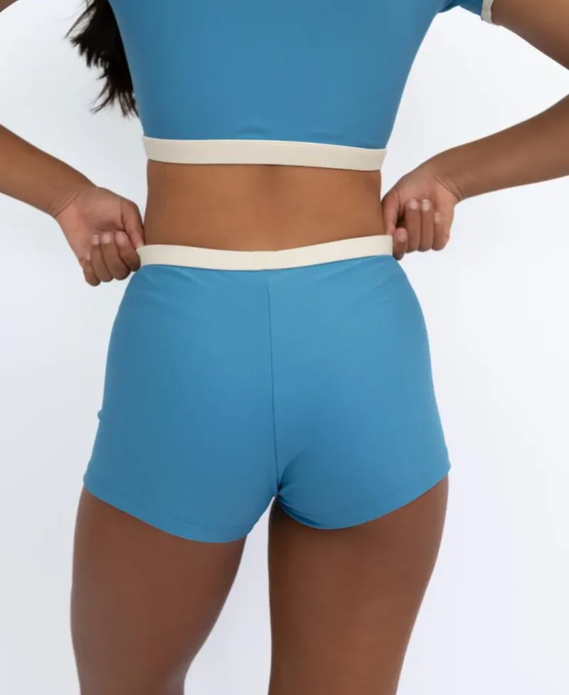 Women Golden Breed Swim-Jo Jo Short Retro | Azure / Off White