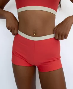 Women Golden Breed Swim-Jo Jo Short Retro | Surf Red / Off White