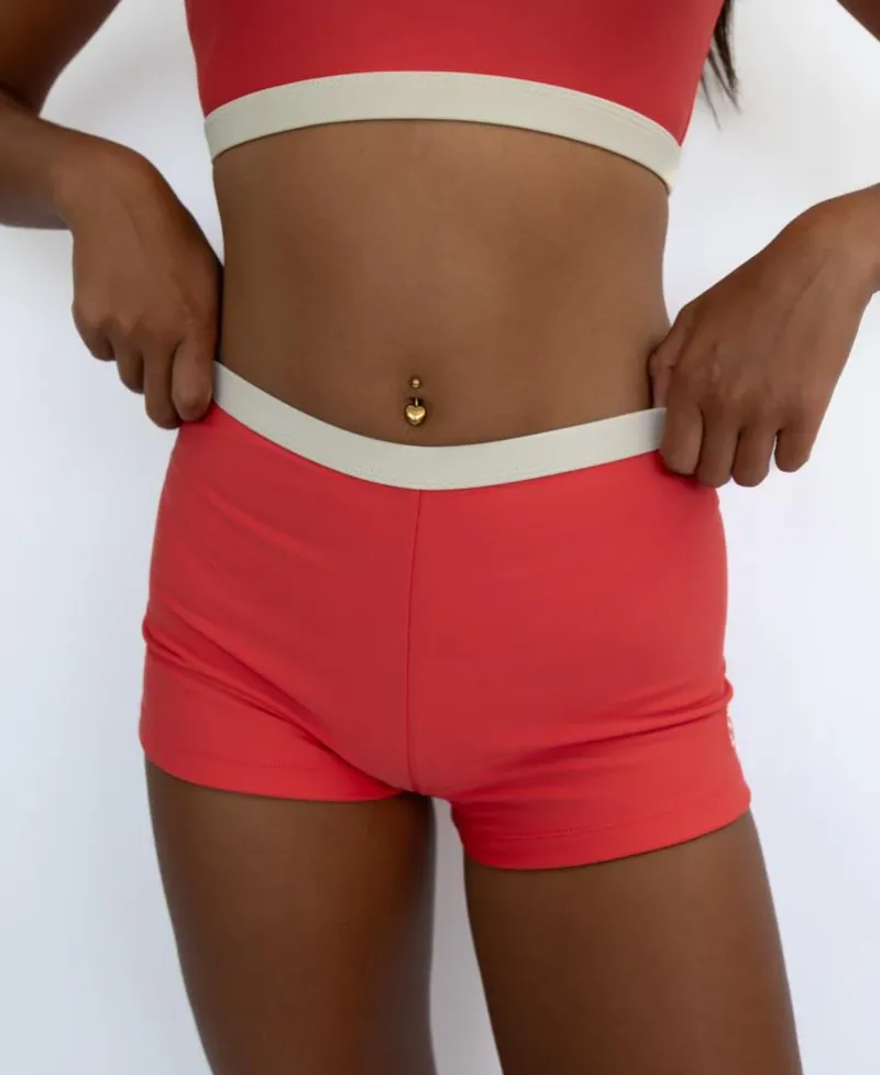 Women Golden Breed Swim-Jo Jo Short Retro | Surf Red / Off White