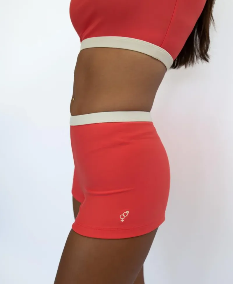 Women Golden Breed Swim-Jo Jo Short Retro | Surf Red / Off White