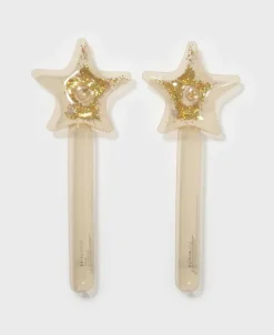 Golden Breed Sunny Life-Kids Inflatable Star Wand Princess Swan | Gold Set of 2