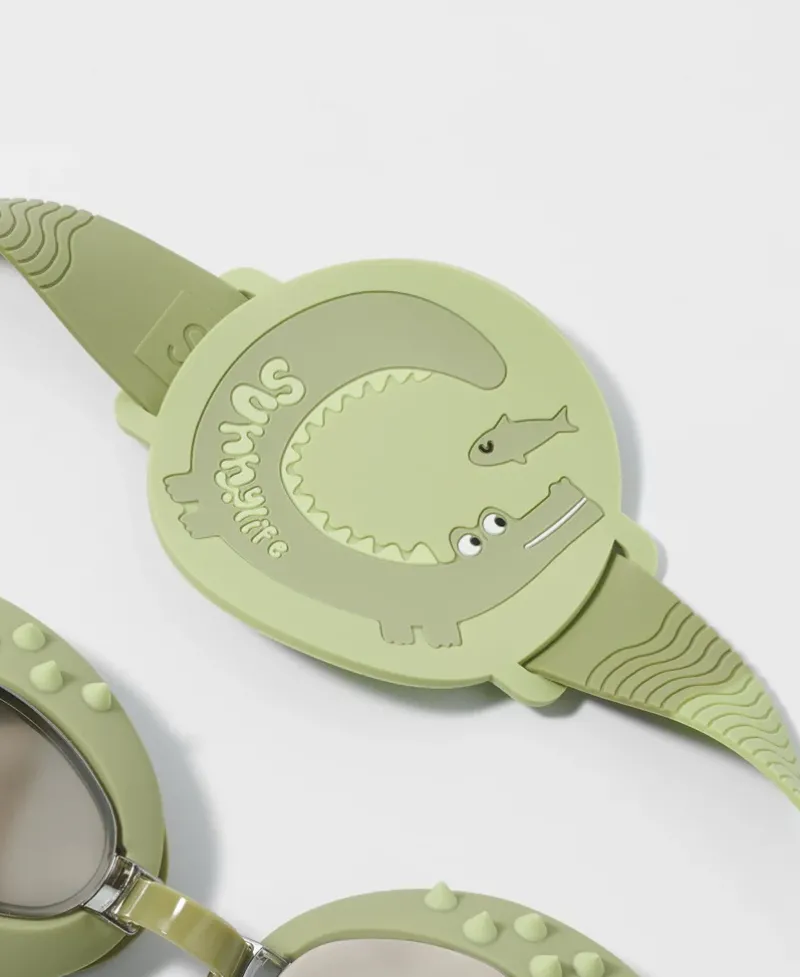 Golden Breed Sunny Life-Kids Swim Goggles Cookie the Croc | Khaki