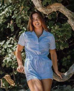 Women Golden Breed Playsuits & Jumpsuits-Lexi Playsuit | Blue/White Stripe