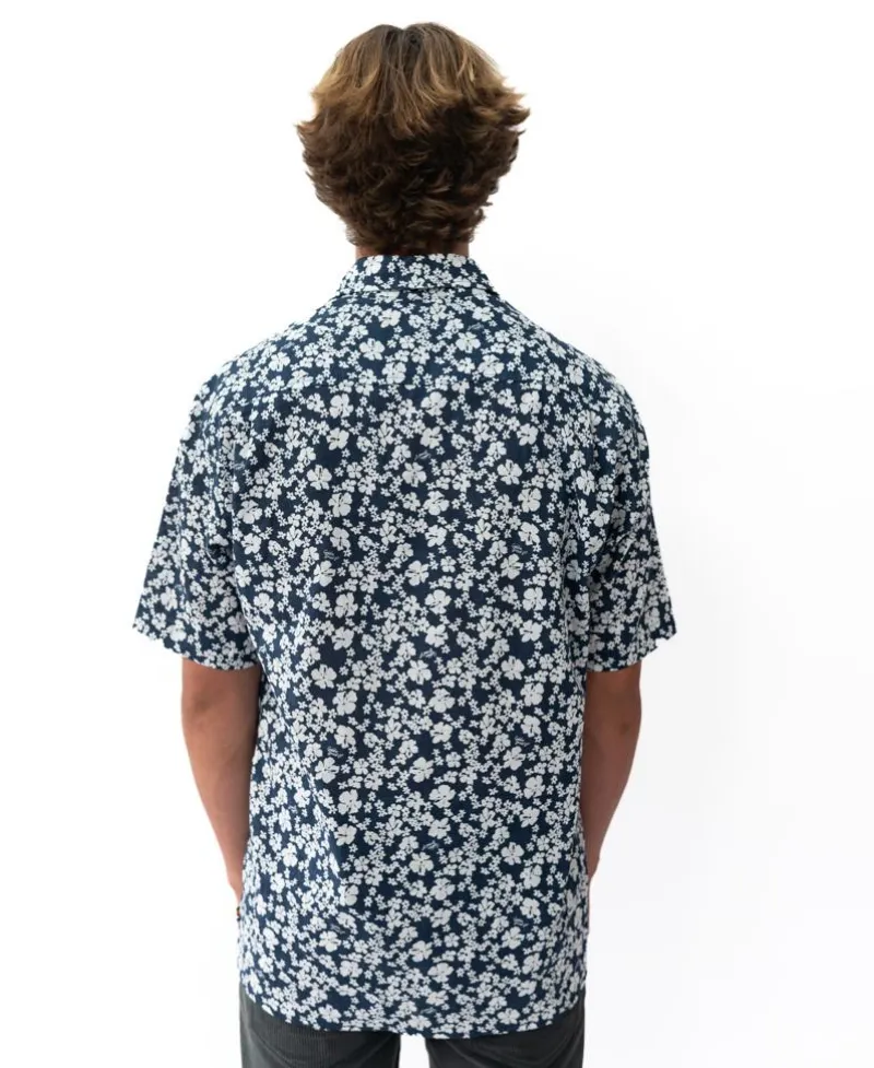 Golden Breed Hawaiian Shirts|Shirts-Liberty Floral Shirt | Vintage Navy