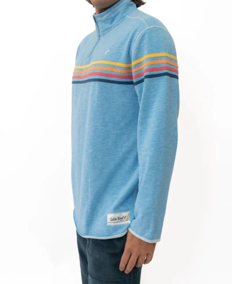 Golden Breed Hoodies & Sweats|Rag Tops-Long Island 1/4 Zip Rag Top | Sky Marle