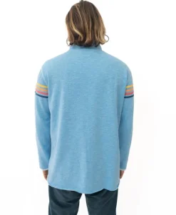 Golden Breed Hoodies & Sweats|Rag Tops-Long Island 1/4 Zip Rag Top | Sky Marle