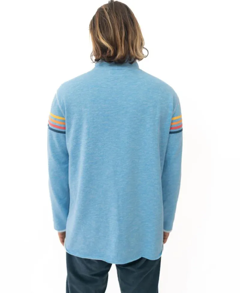 Golden Breed Hoodies & Sweats|Rag Tops-Long Island 1/4 Zip Rag Top | Sky Marle