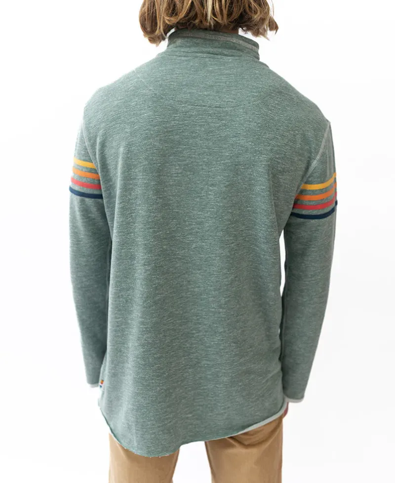 Golden Breed Hoodies & Sweats|Rag Tops-Long Island 1/4 Zip Rag Top | Surf Green Marle