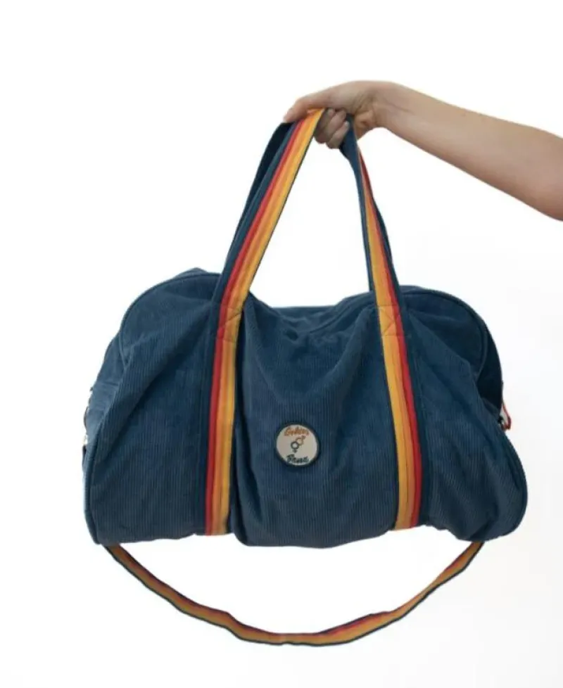 Golden Breed Bags-Long Island Cord Roll Bag | Dusty Blue