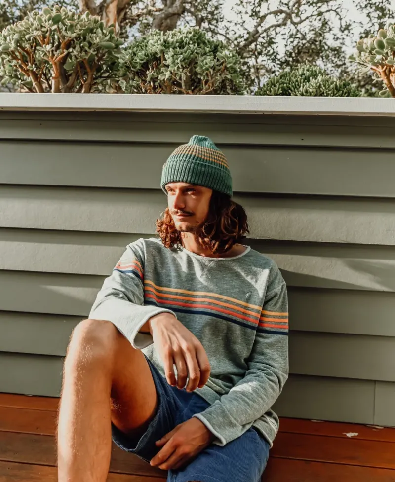 Golden Breed Hoodies & Sweats|Rag Tops-Long Island Rag Top | Green Marle Stripe